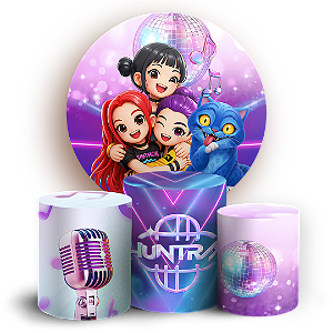 Capas Painel Redondo e Trio Cilindro Sublimado - Guerreiras Do K-Pop