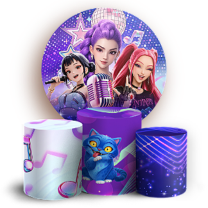 Capas Painel Redondo e Trio Cilindro Sublimado - Guerreiras Do K-Pop