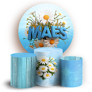 Capas Painel Redondo e Trio Cilindro Sublimado - Dia Das Mães