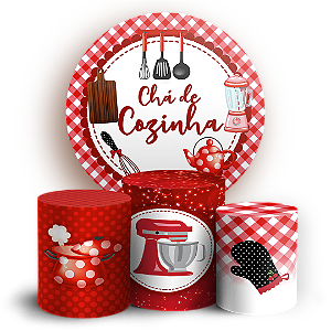 Capas Painel Redondo e Trio Cilindro Sublimado - Chá De Cozinha