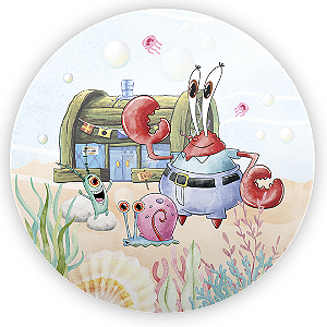 Capa Painel Redondo Sublimado - Bob Esponja