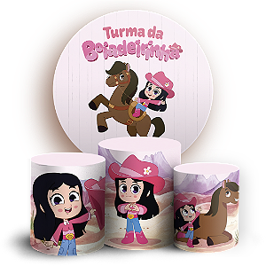 Capas Painel Redondo e Trio Cilindro Sublimado - Ana Castela Turma da Boiadeirinha