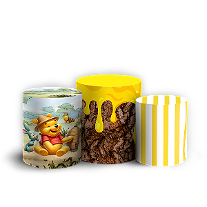 Capas Trio Cilindro Sublimado Vest Facil - Ursinho Pooh