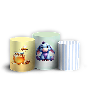 Capas Trio Cilindro Sublimado Vest Facil - Ursinho Pooh