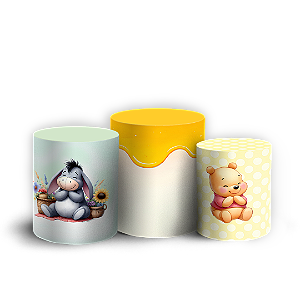 Capas Trio Cilindro Sublimado Vest Facil - Ursinho Pooh