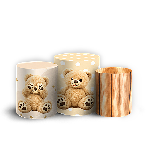 Capas Trio Cilindro Sublimado Vest Facil - Ursinho Oh Baby