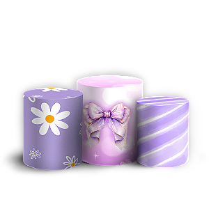 Capas Trio Cilindro Sublimado Vest Facil - Ursinho Lilas
