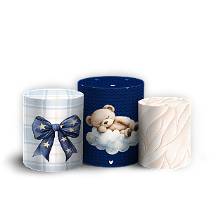 Capas Trio Cilindro Sublimado Vest Facil - Ursinho