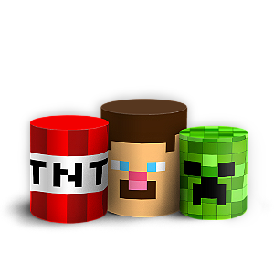 Capas Trio Cilindro Sublimado Vest Facil - Minecraft