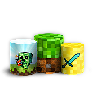 Capas Trio Cilindro Sublimado Vest Facil - Minecraft