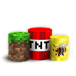 Capas Trio Cilindro Sublimado Vest Facil - Minecraft