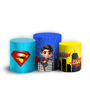 Capas Trio Cilindro Sublimado Vest Facil - Herois Super Homem