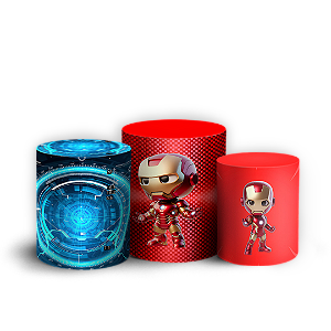 Capas Trio Cilindro Sublimado Vest Facil - Herois Homem de Ferro