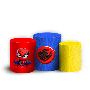 Capas Trio Cilindro Sublimado Vest Facil - Herois Homem Aranha