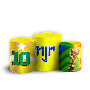 Capas Trio Cilindro Sublimado Vest Facil - CBF Copa do Mundo Brasil