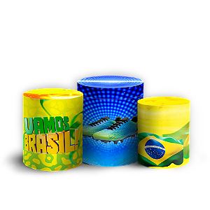 Capas Trio Cilindro Sublimado Vest Facil - Copa do Mundo Brasil