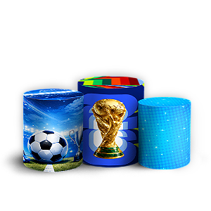 Capas Trio Cilindro Sublimado Vest Facil - Copa do Mundo Brasil