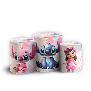 Capas Trio Cilindro Sublimado Vest Facil - Lilo & Stich