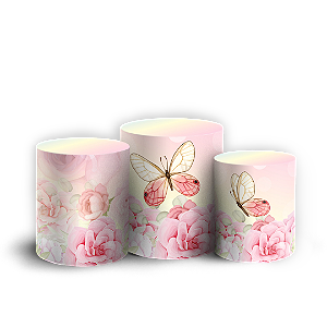 Capas Trio Cilindro Sublimado Vest Facil - Borboleta