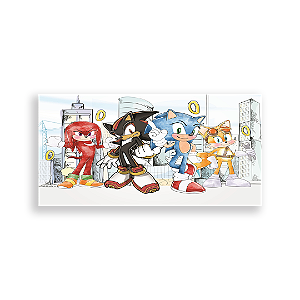 Capa Painel Retangular Sublimado - Sonic Aquarela