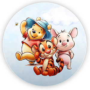 Capa Painel Redondo Sublimado - Ursinho Pooh