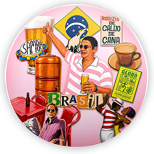 Capa Painel Redondo Sublimado - Brasilidade
