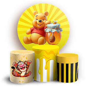 Capas Painel Redondo e Trio Cilindro Sublimado - Ursinho Pooh