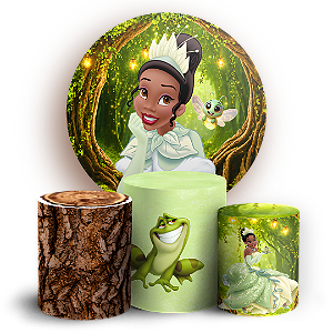 Capas Painel Redondo e Trio Cilindro Sublimado - Princesa Tiana