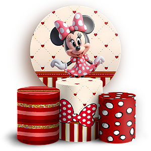 Capas Painel Redondo e Trio Cilindro Sublimado - Minnie