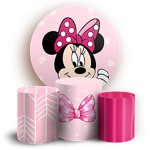 Capas Painel Redondo e Trio Cilindro Sublimado - Minnie