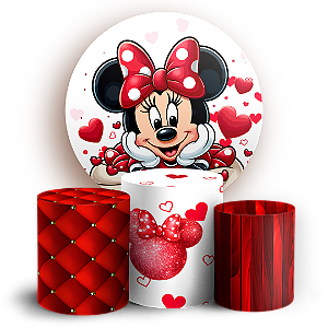 Capas Painel Redondo e Trio Cilindro Sublimado - Minnie