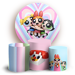 Capas Painel Redondo e Trio Cilindro Sublimado - Meninas Super Poderosas
