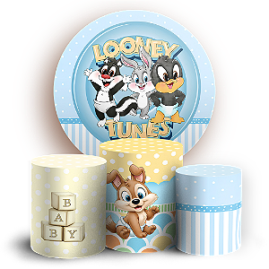 Capas Painel Redondo e Trio Cilindro Sublimado - Lonney Tunes Baby