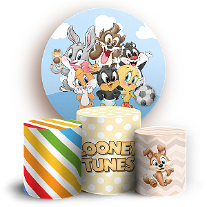 Capas Painel Redondo e Trio Cilindro Sublimado - Lonney Tunes Baby