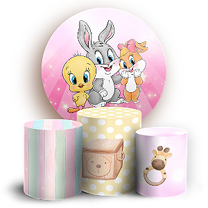 Capas Painel Redondo e Trio Cilindro Sublimado - Lonney Tunes Baby