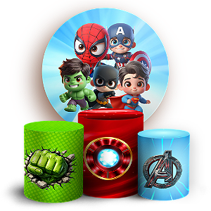 Capas Painel Redondo e Trio Cilindro Sublimado - Herois