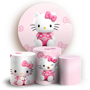 Capas Painel Redondo e Trio Cilindro Sublimado - Hello Kitty