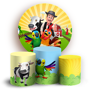 Capas Painel Redondo e Trio Cilindro Sublimado - Fazendinha do Zenom