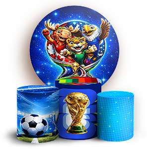 Capas Painel Redondo e Trio Cilindro Sublimado - Copa do Mundo Brasil