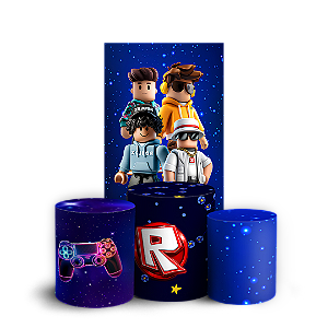Capas Faixa Lateral e Trio Cilindro Sublimado Vest Facil - Roblox