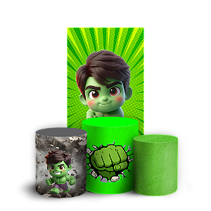 Capas Faixa Lateral e Trio Cilindro Sublimado Vest Facil - Herois Hulk