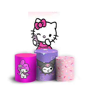 Capas Faixa Lateral e Trio Cilindro Sublimado Vest Facil - Hello Kitty