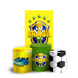 Capas Faixa Lateral e Trio Cilindro Sublimado Vest Facil - CBF Copa do Mundo Brasil