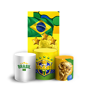 Capas Faixa Lateral e Trio Cilindro Sublimado Vest Facil - Copa do Mundo Brasil