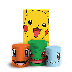 Capas Faixa Lateral e Trio Cilindro Sublimado Vest Facil - Pokemon