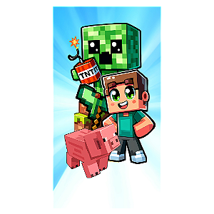Capa Faixa Lateral Sublimado - Minecraft
