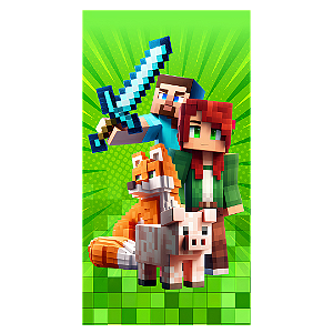 Capa Faixa Lateral Sublimado - Minecraft