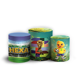 Capas Trio Cilindro Sublimado Veste Fácil - Copa do Mundo Brasil
