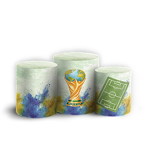 Capas Trio Cilindro Sublimado Veste Fácil - Copa do Mundo Brasil