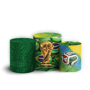 Capas Trio Cilindro Sublimado Veste Fácil - Copa do Mundo Brasil